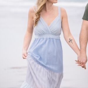 Light blue tiered maxi dress, size Small
